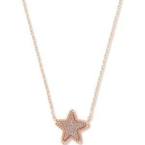 Kendra Scott Rose Gold Drusy Star Necklace